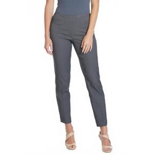 NEW SLIMSATION BY MULTIPLES pull on twill ankle pants in dark charcoal